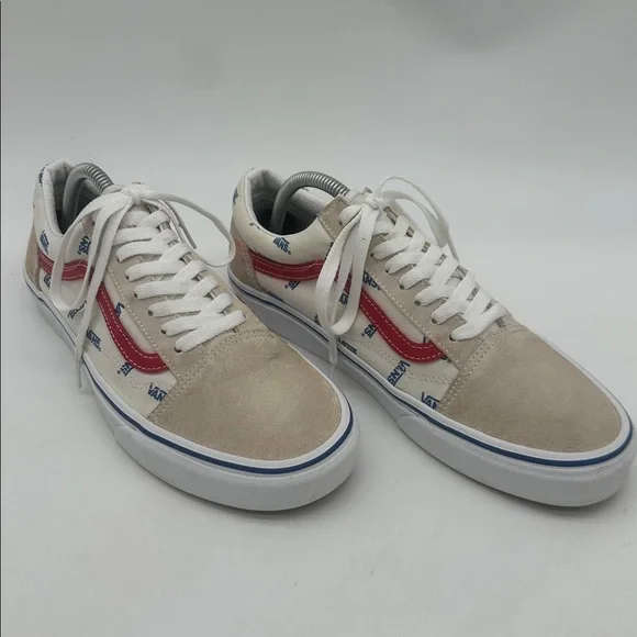 Vans Unisex Old Skool Cream White Low Top Sneakers Men Size 9.5 Womens Size 11.0 - Picture 6 of 14